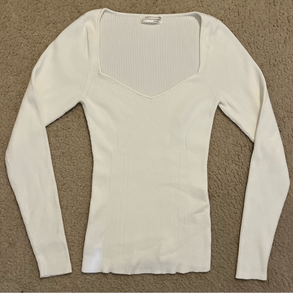 Anthropologie rib knit fitted sweater